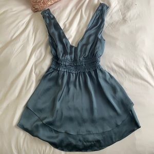 Blue satin dress